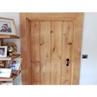 Intermal Bead & Butt Rustic Ledged Solid Oak Door 2ft0 x 6ft6