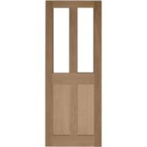 Solid Dark Oak External Door 4 Panel Glazed External Door Custom size