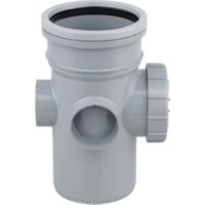 Wavin OsmaSoil S/S bossed access pipe 110mm grey