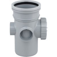 Wavin OsmaSoil S/S bossed access pipe 110mm grey