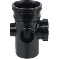 Wavin OsmaSoil S/S bossed access pipe 110mm black