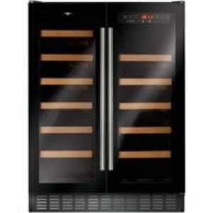 CDA Freestanding Undercounter 60cm Wine Cooler Double Door Black - FWC624BL