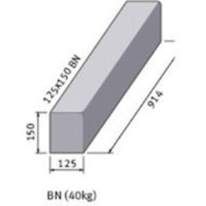 British Standard Bull Nosed Concrete Kerb 125mm x 150mm x 915mm