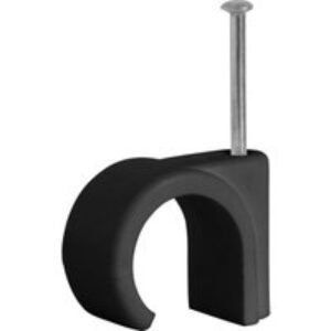 Cable Clip Round Black 7mm 100 Pack