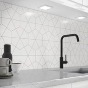 Wilsonart Alloy Wide Hob Panel Geometry White 900 x 800 x 4mm