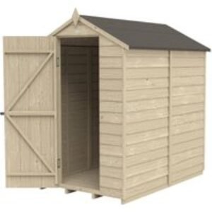 Overlap Pressure Treated Apex Shed with No Windows 6 ft x 4 ft