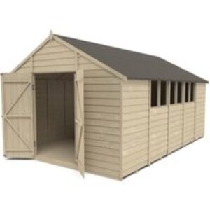 Forest Garden Overlap Pressure Treated Apex Double Door Installed 10 x 15m