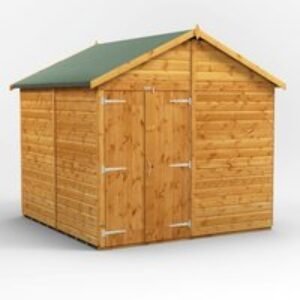 8 x 8 Power Windowless Apex Double Doors
