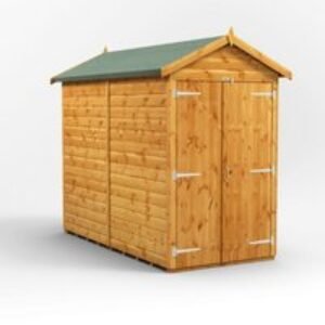 8 x 4 Power Windowless Apex Double Door
