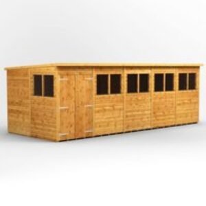 20 x 8 Power Pent Double Door Garden Shed