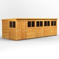 20 x 8 Power Pent Double Door Garden Shed