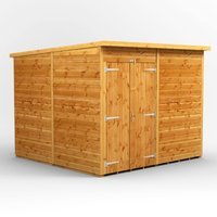 8 x 8 Power Pent Double Door Shed No Win