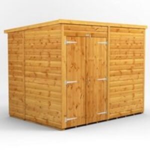 8 x 6 Power Windowless Pent Double Door