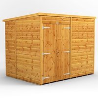 8 x 6 Power Windowless Pent Double Door