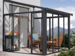 10' x 10' Palram Canopia SanRemo Grey Lean-To Conservatory (3.05m x 3.05m)