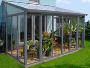 10x14 Palram Canopia SanRemo Grey Lean-To Conservatory