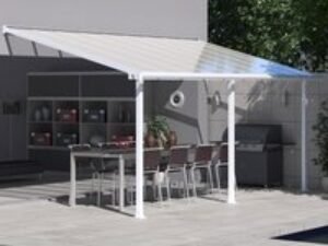 10x18 Palram Canopia Olympia White Patio Cover With Clear Panels