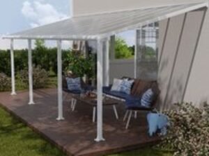 10' x 24' Palram Canopia Olympia White Patio Cover with Clear Panels (2.95m x 7.39m)