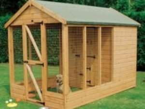 10' x 6' Traditional Apex Wooden Dog Kennel 6' Run - Pet House (3.05x1.83m)