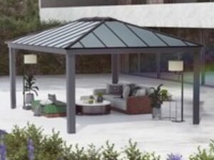 14' x 20' Palram Canopia Dallas Grey Garden Gazebo (4.22m x 6.06m)
