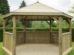 15'x13' (4.7x4m) Luxury Wooden Garden Gazebo with Timber Roof - Seats up to 19 people