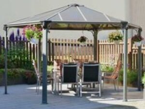 15x13 Palram Canopia Monaco Grey Hexagon Garden Gazebo