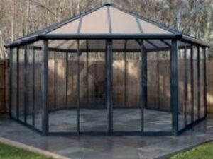 20x17 Palram Canopia Garda Enclosed Grey Gazebo