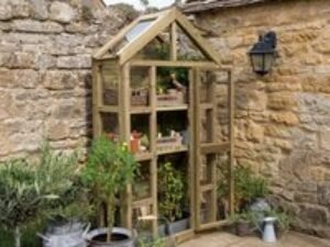 3'9 x 1'6 Forest Georgian Tall Wall Lean to Greenhouse with Auto Vent (1.19m x 0.5m)
