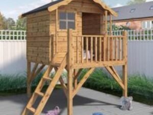 4'10 x 6'6 Mercia Poppy Kids Wooden Tower Playhouse (1.47m x 1.98m)