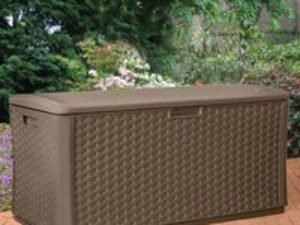 4 x 2 Suncast Resin Wicker Deck Box & Plastic Garden Storage