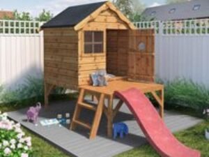 4x4 Mercia Snug Tower Kids Wooden Playhouse With Slide
