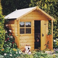 5' x 4' Shire Club Kids Wooden Playhouse (1.42m x 1.48m)