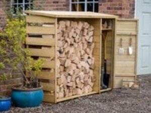 6'5 x 2'3 Forest Pent Logstore with Tool Storage (2m x 0.7m)