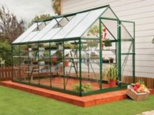 6'x12' Palram Canopia Hybrid Large Walk In Green Polycarbonate Greenhouse (1.8x3.6m)