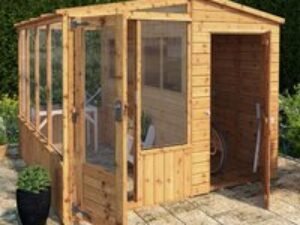 8'3 x 8'2 Mercia Wooden Combi Shed Greenhouse (2.53x2.50m)