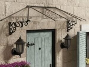 8â9 x 2â11 Palram Canopia Lily 2600 Black Clear Door Canopy (2.67m x 0.88m)