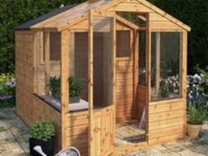 8'x6' (2.4x1.8m) Mercia Shiplap Wooden Apex Greenhouse Combi Shed