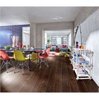 Black Engineered Oak Flooring Kahrs Nouveau Collection Black 15mm 1 Strip Bevelled Edge Textured Matt Lacquer Finish 2420mm x 187mm x 15mm