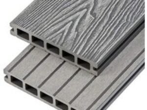 Cladco Woodgrain Hollow Composite Decking Board 2.4m - Light Grey WPCHWL24