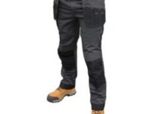 DeWalt Aspen Ripstop Stretch Holster Pocket Trousers Grey & Black 38in Long