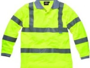Dickies Mens Hi Vis Long Sleeve Polo Shirt Yellow 2XL