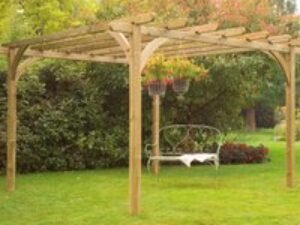 Forest Large Ultima Wooden Garden Pergola Kit 10'x10