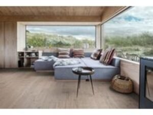 Grey Engineered Oak Flooring Kahrs Lux Shore 15mm 1 Strip Microbevelled Edge Textured Matt Lacquer Finish 2420mm x 187mm x 15mm