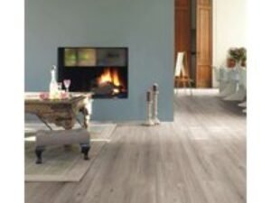 Grey Oak Effect Waterproof Laminate Flooring Quickstep Impressive Sawcut Oak Grey IM1858 8mm Bevelled Edge Uniclic Textured Surface