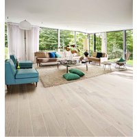 Light Engineered Oak Flooring Kahrs Nouveau Collection Snow 15mm 1 Strip Bevelled Edge Textured Matt Lacquer Finish 2266mm x 187mm x 15mm