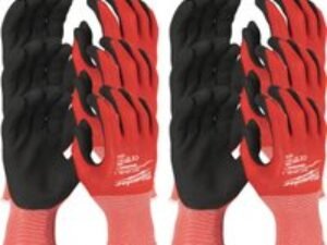 Milwaukee Cut Level 1 Dipped Work Gloves Black / Red 2XL Pack of 12