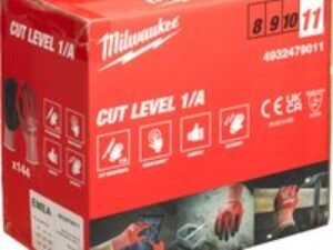 Milwaukee Cut Level 1 Dipped Work Gloves Black / Red 2XL Pack of 144