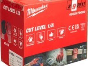 Milwaukee Cut Level 1 Dipped Work Gloves Black / Red L Pack of 144