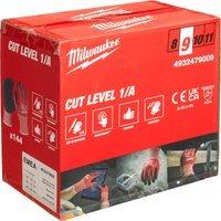 Milwaukee Cut Level 1 Dipped Work Gloves Black / Red L Pack of 144