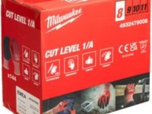 Milwaukee Cut Level 1 Dipped Work Gloves Black / Red M Pack of 144